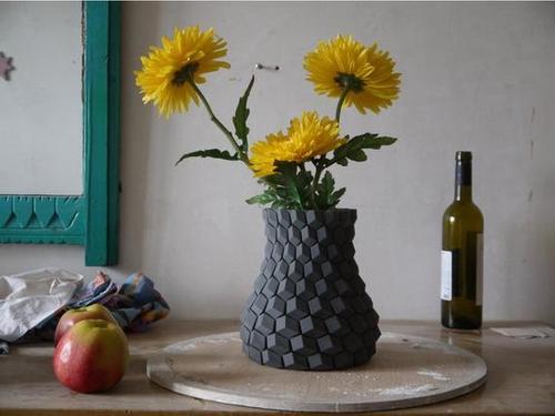 3D Printed Curved Honeycomb Vase Age Group: Adults