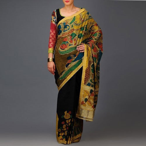 Buy PinkGolden Brown Pure Andhra Handloom Cotton Saree-UNM74198 Online at  Unnatisilks.com|UNM74198