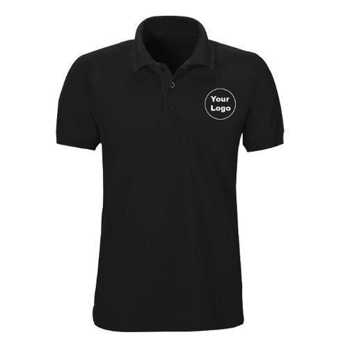 Mens Polo T-Shirt - 100% Cotton, Available in Small to XL Sizes, Black Plain Design - Fade Resistant, Reliable Quality, Delivered in Top Notch Packaging