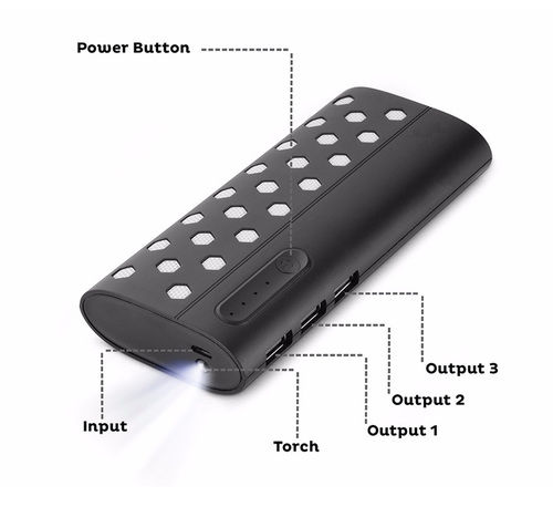 Debock 13000 Mah Power Bank For Corporate Gifting Display Color: Black & White