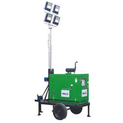 Black Mobile Telescopic Led Light Tower