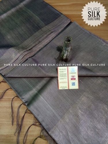 Tussar Muga Silk Plain Sarees