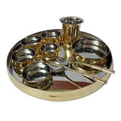 Fine Finish Brass Thali Set