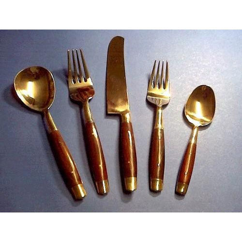 Available In Multicolored Polished Brass Cutlery Set