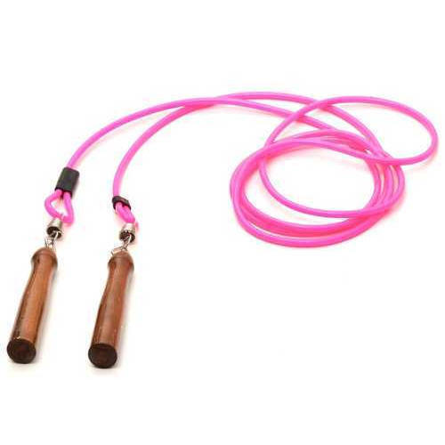 Pink Color Skipping Rope With Wooden Handle