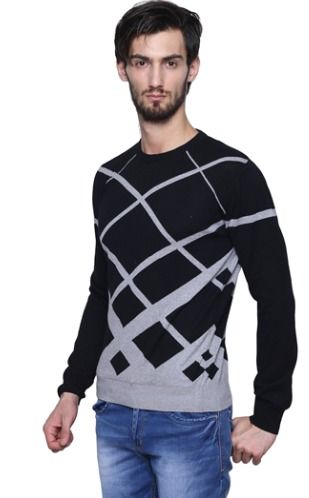 Black And Grey Premium Quality Intarsia Sweater