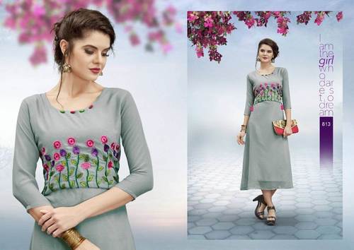 Printed Full Sleeve Ladies Cotton Front Slit Kurti at Rs 500/piece in  Faridabad