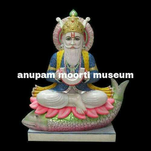 Finely Finished Jhulelal Marble Statues