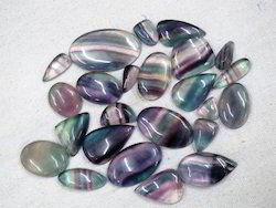 Temple Hair Natural Fluorite Flatback Semi Precious Stone Cabochons