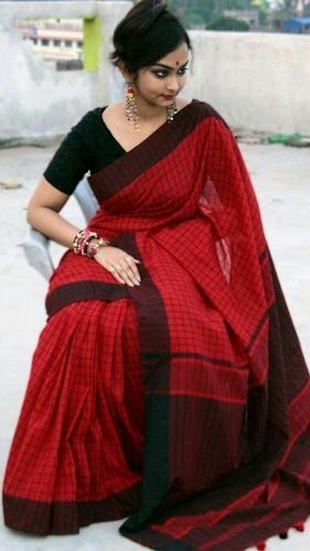 Khadi Check Saree