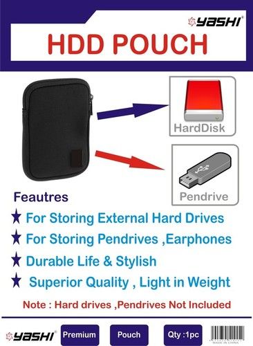 Black Portable Hard Disk Pouch