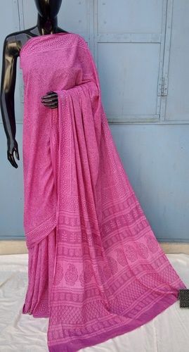 Cotton Block Printed Saree