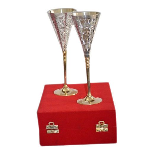 Silver Plated Brass Wine Goblets