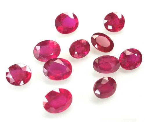 Ruby Gemstones Glass Filling Heated Natural Cut Loose Gemstones