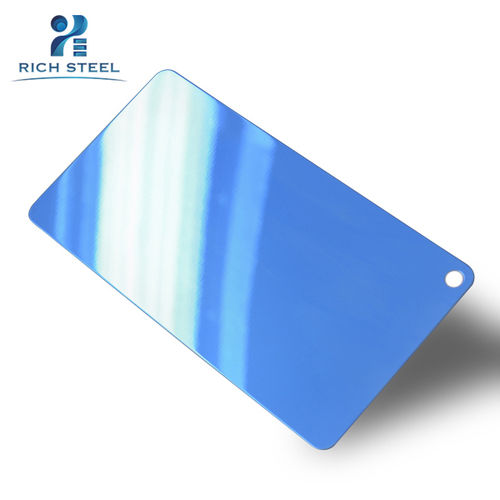 Colored Mirror Blue Sheet For Elevator Door