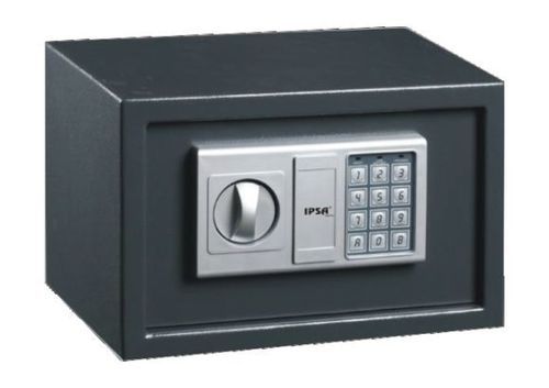 Black Ipsa Es01 Digital Safe With Override Master Key, Steel Structure, Double Locking Steel Bolt, Rustproof Surface