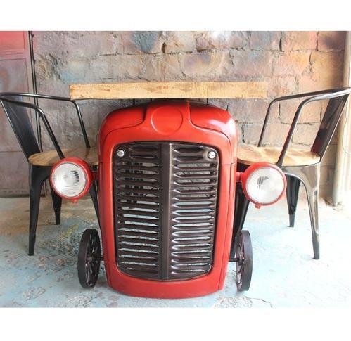 Easy To Clean Tractor Shape Coffee Shop Dining Table And Chair