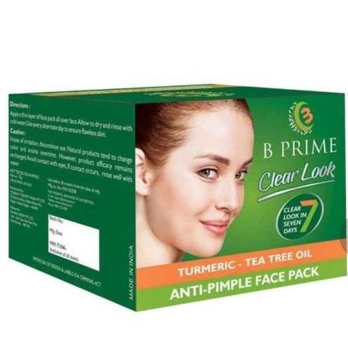 Anti-Pimple Face Pack, Turmeric-Tea Tree Oil (Clear Look in 7 Days)