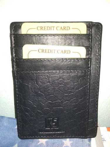 Black Genuine Leather Credit Card Holder