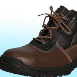 Mens Brown Leather Safety Shoes Heel Size: Medium