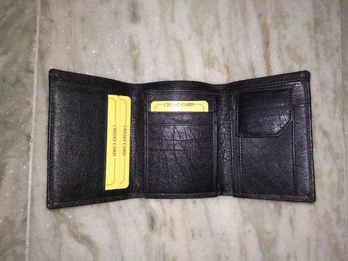 Black Tri-Fold Leather Wallet