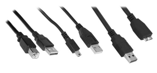 Black Usb Cables For Computer And Mobiles