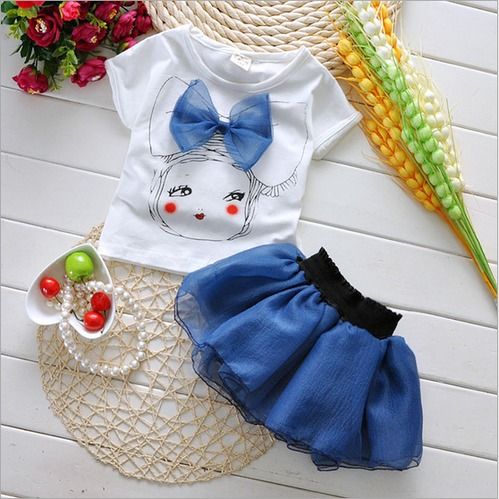 Girls Skirt Top Set