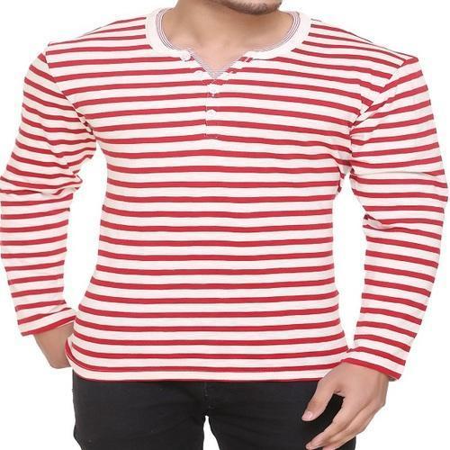 Red Mens Full Sleeves T Shirt