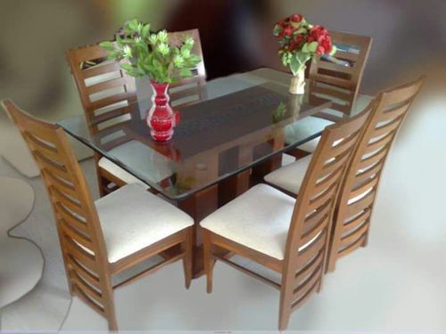  लकड़ी की डाइनिंग टेबल और कुर्सी