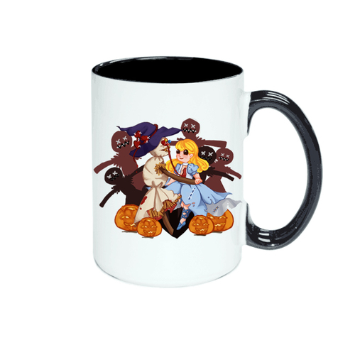 Inner Color and Color Handle Sublimation Mug - 15OZ Stoneware, 460g, Wraparound Full-Color Print