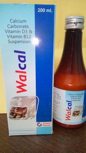 Calcium Carbonate Vitamin D3 & Vitamin B12 Suspension (Walcal Syrup)