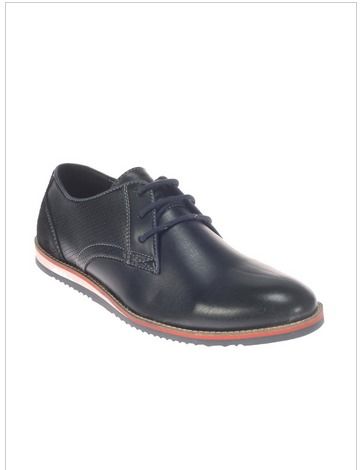 Breathable Lazard Black Casual Derby Shoe