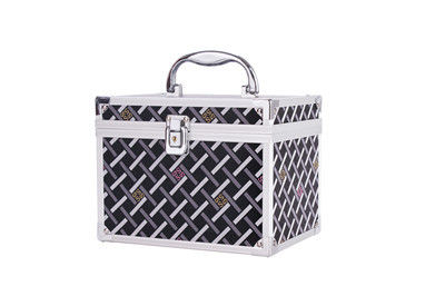 Beauty Fashion Lady Silver Abs Cosmetic Case With Trays And Mirror