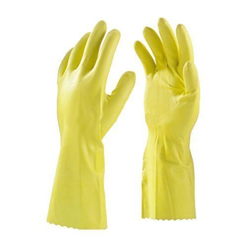 Yellow Color Rubber Safety Gloves