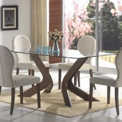 4 Seat Glass Dining Table Set