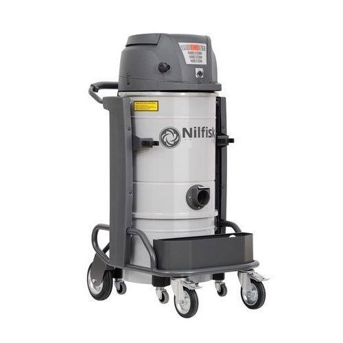 Three Phase Industrial Vacuum Cleaner - Stainless Steel 100 L Capacity, 5 HP Motor, Semi-Automatic, Portable with 4 Wheels