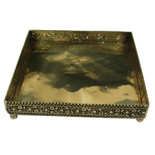 Golden Color Rectangular Tray