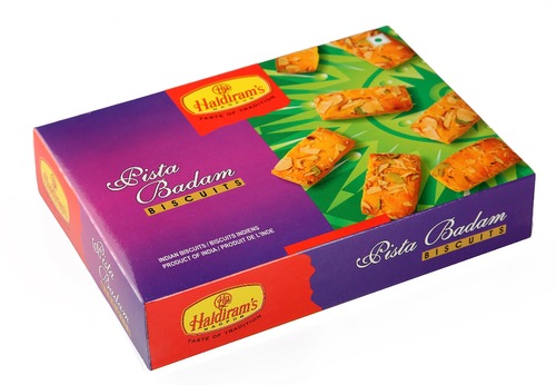 Tasty Pista Badam Biscuits - 10x5x2 cm 200g Box | Delicious Taste Crispy Texture Wholesome Treat