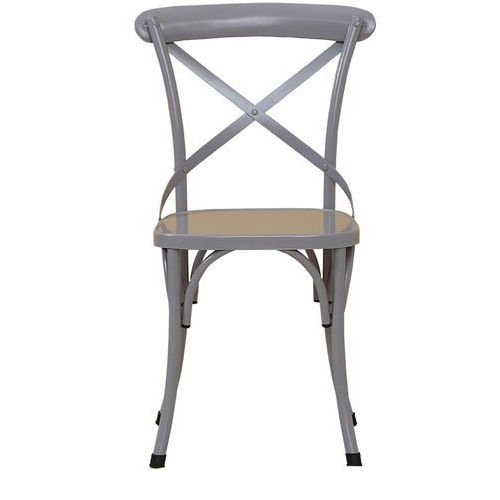 Iron Grey Metal Armless Chair