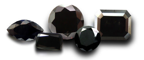 Natural Jet Black Fancy Shape Diamonds