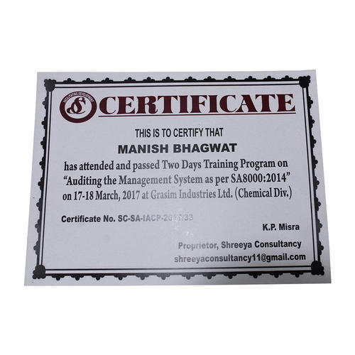 Certificate Printing Service