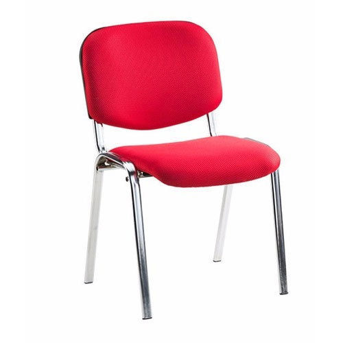 Stainless Steel Red Armless Chair