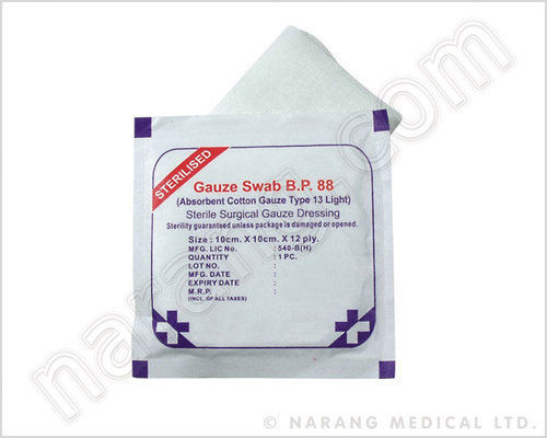 White Sterilized Gauze Swab