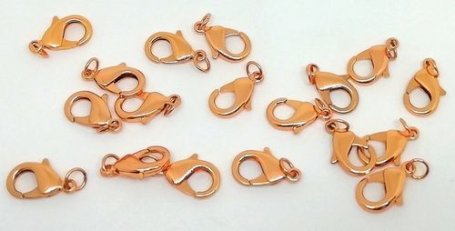 Brass Lobster Clasps With Jump Ring Attached High Copper Polished