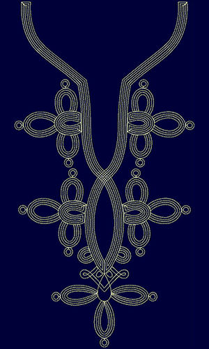 Cording Neck Embroidery Design