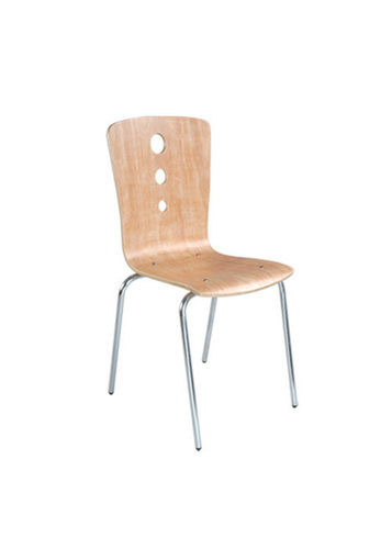 Wood Stainless Steel Cafeteria Chair