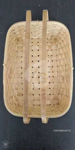 Rectangular Bamboo Basket With Handle