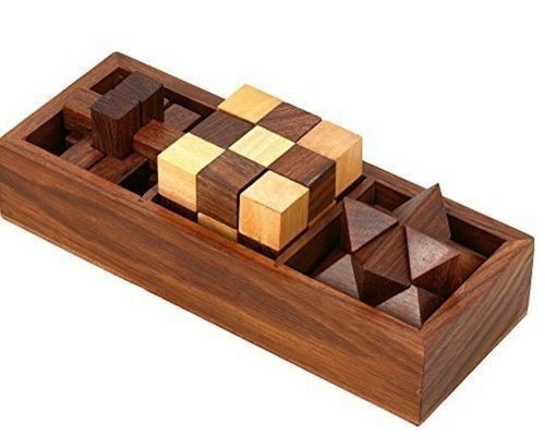 Brown User Friendly Wooden Puzzle Game