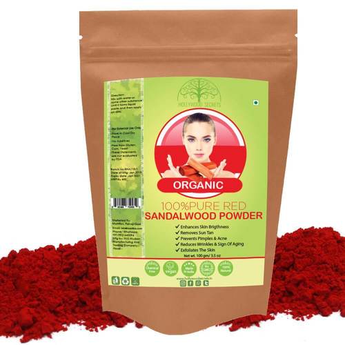 Desi Crew 100% Natural & Pure Red Sandal Wood Powder For Removal of Sun Tan  and Dullness,Gives Natural Soft, Reducing Blemishes and Treating Acne,  Pinkish, Glowing & Shiny Skin (Skin & Face