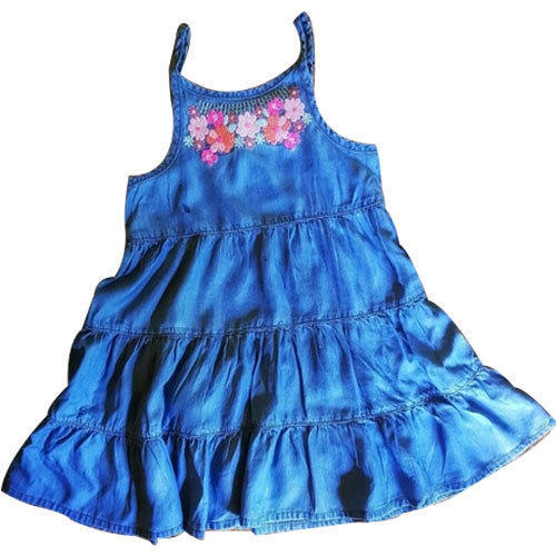 Kids Blue Casual Frock